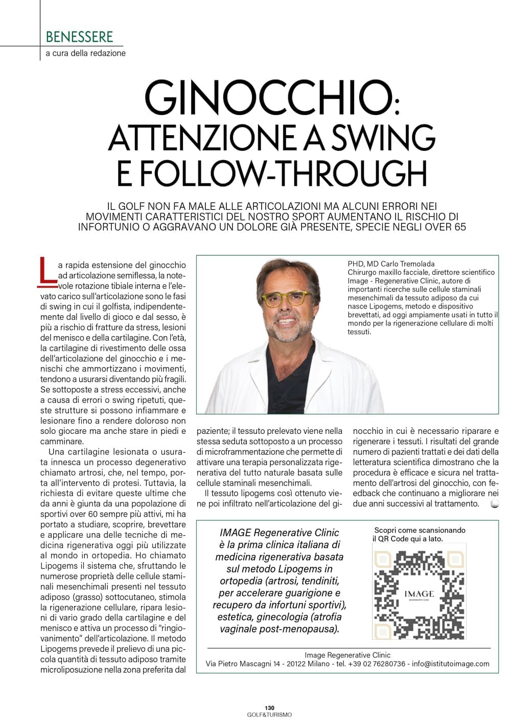 Ginocchio: attenzione a swing e follow-through